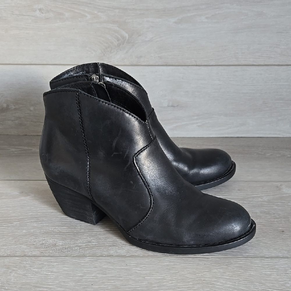 Born Women Black Ankle Boots Shoes Sz 9.5M
